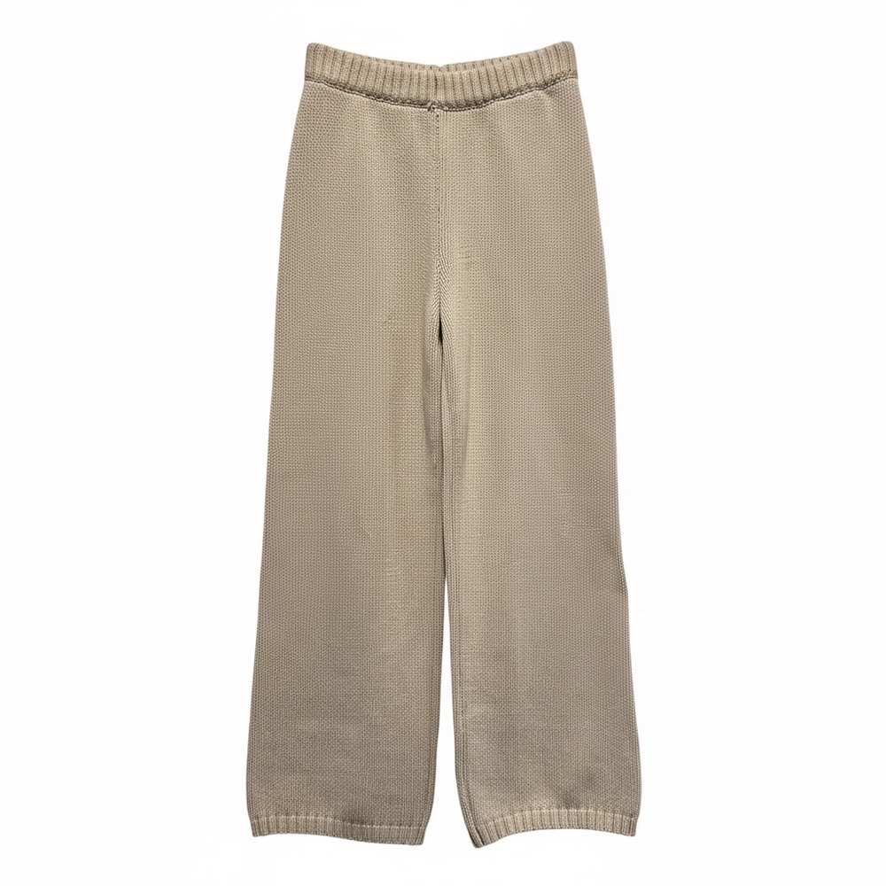 Sabo Skirt Yukio Knit Pants Khaki Tan XS Wide Leg High Rise Waist